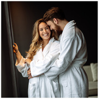 Bathrobe / Gown (100% Cotton) Unisex White [Size: Large]
