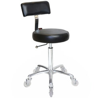 Sprint Black Salon Stool - Chrome Base