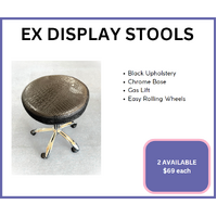 Turbo Black Salon Stool - Chrome Base - EX Demo Model