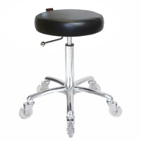 Turbo Black Salon Stool - Chrome Base