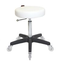 Turbo White Salon Stool - Black Base