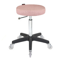 Turbo Dusty Pink Salon Stool - Black Base