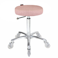 Turbo Dusty Pink Salon Stool - Chrome Base