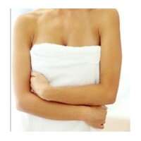Terry Toweling Wrap Gown Velcro - White